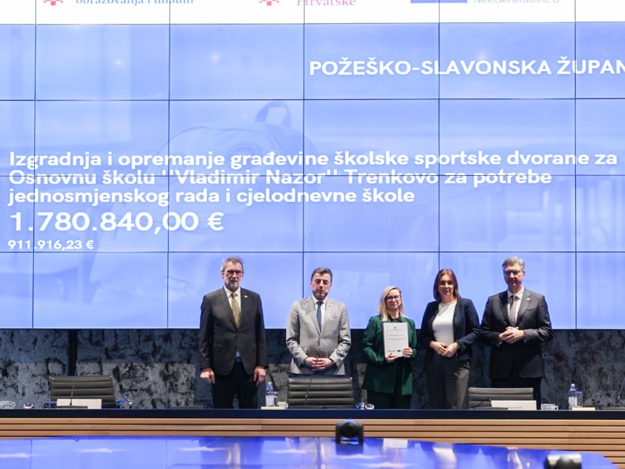 Požeško-slavonskoj županiji uručen ugovor za izgradnju sportske dvorane u Trenkovu