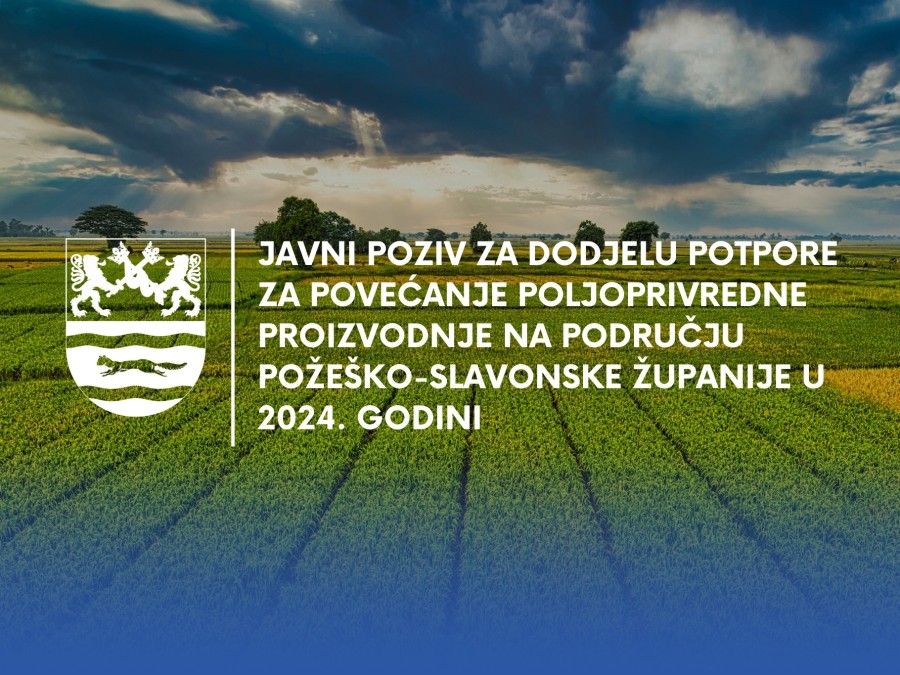 Otvoren javni poziv usmjeren povećanju poljoprivredne proizvodnje na području županije